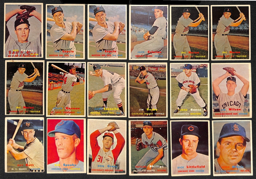 Lot of Over (220) 1957 Topps Baseball Cards inc. (25) Short Print 2nd Series Cards (Between #s 265-352)