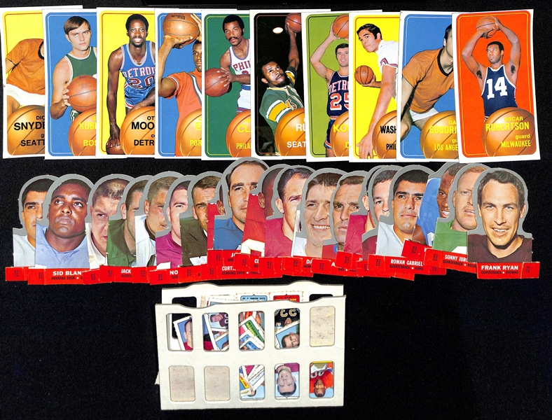 Assorted Football Lot of Topps Insert Cards from Late 1960s - Early 1970s w. 1968 Topps Posters (Starr/Unitas/Hayes/Tarkenton)