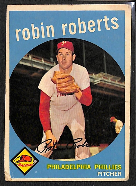 Lot of (350+) 1958 & 1959 Topps Baseball Cards w. 1959 Robin Roberts