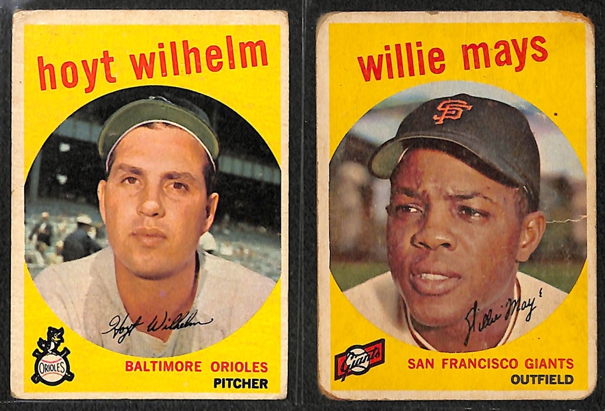 Lot of (350+) 1958 & 1959 Topps Baseball Cards w. 1959 Robin Roberts