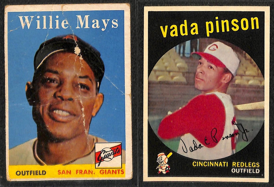 Lot of (350+) 1958 & 1959 Topps Baseball Cards w. 1959 Robin Roberts