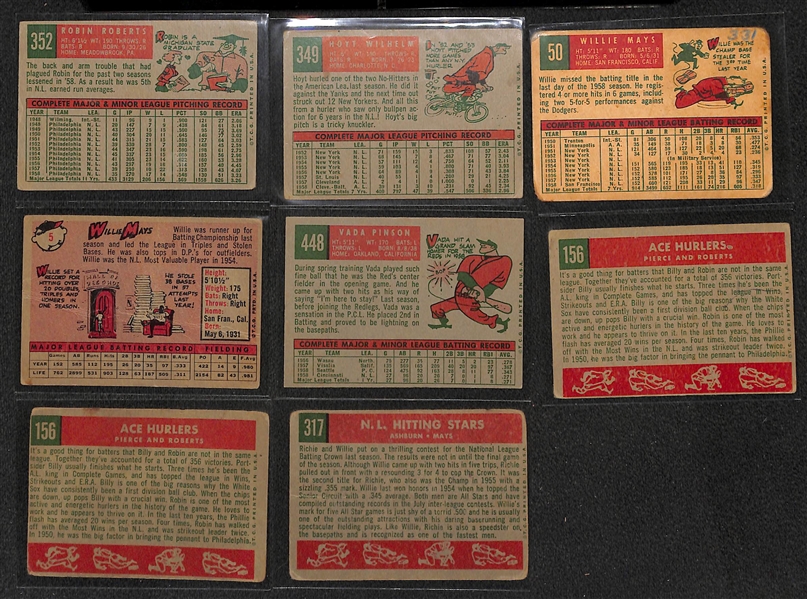 Lot of (350+) 1958 & 1959 Topps Baseball Cards w. 1959 Robin Roberts