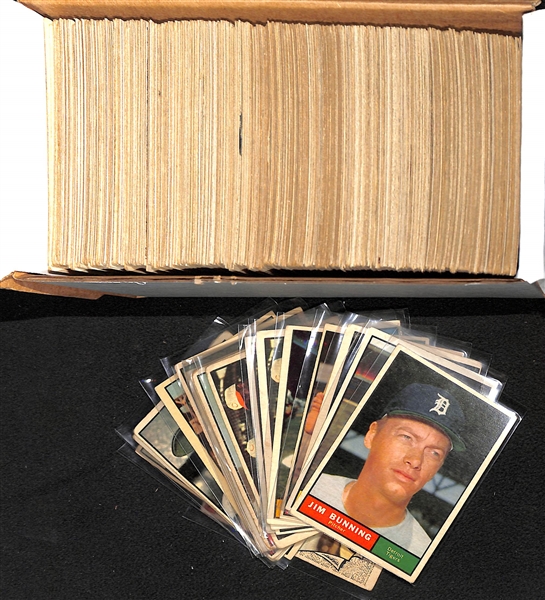 Lot of (350+) 1961 Topps Baseball Cards w. Jim Bunning