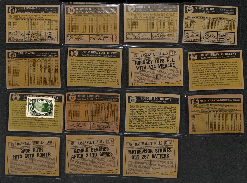 Lot of (350+) 1961 Topps Baseball Cards w. Jim Bunning