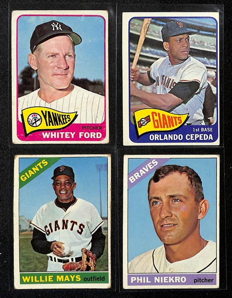Lot of (550+) 1965 & 1966 Topps Baseball Cards w. 1965 Yogi Berra