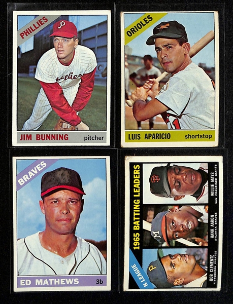 Lot of (550+) 1965 & 1966 Topps Baseball Cards w. 1965 Yogi Berra