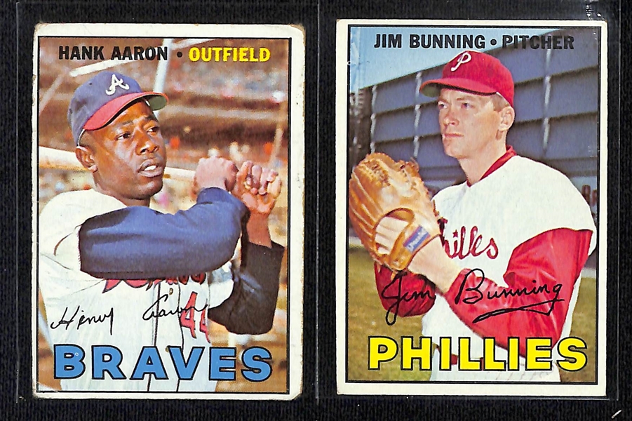Lot of (600+) 1967 & 1968 Topps Basebal Cards w. 1967 Hank Aaron