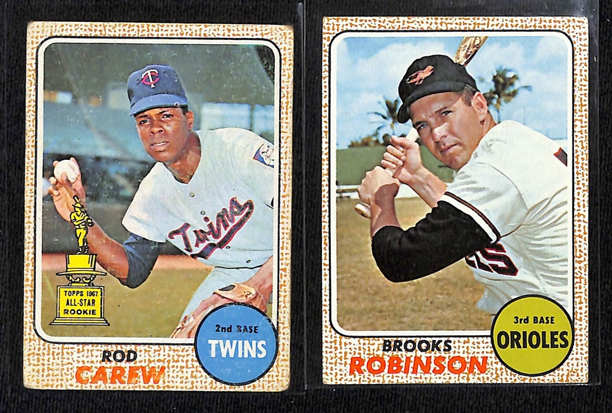 Lot of (600+) 1967 & 1968 Topps Basebal Cards w. 1967 Hank Aaron