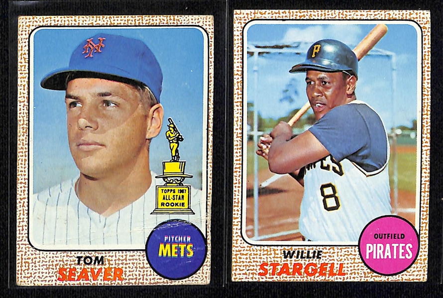 Lot of (600+) 1967 & 1968 Topps Basebal Cards w. 1967 Hank Aaron