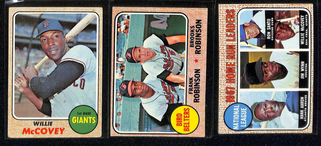 Lot of (600+) 1967 & 1968 Topps Basebal Cards w. 1967 Hank Aaron