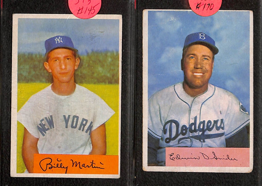 Lot of (40+) 1954 Bowman Baseball w. Ford, Slaughter, Marin, Snider, Feller and Many More