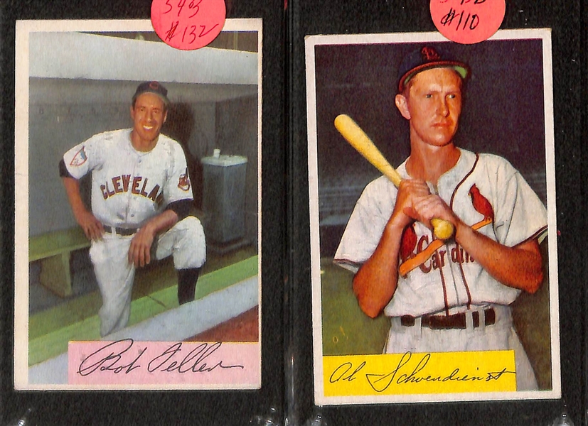 Lot of (40+) 1954 Bowman Baseball w. Ford, Slaughter, Marin, Snider, Feller and Many More