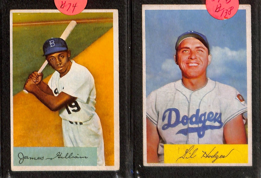 Lot of (40+) 1954 Bowman Baseball w. Ford, Slaughter, Marin, Snider, Feller and Many More