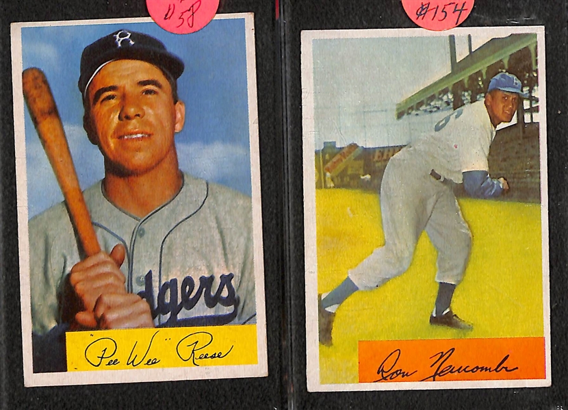 Lot of (40+) 1954 Bowman Baseball w. Ford, Slaughter, Marin, Snider, Feller and Many More
