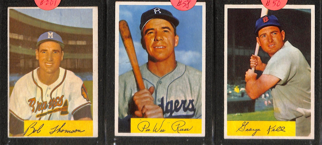 Lot of (40+) 1954 Bowman Baseball w. Ford, Slaughter, Marin, Snider, Feller and Many More