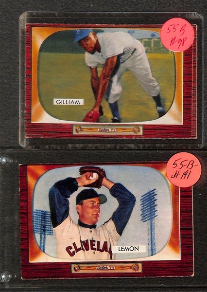 1955 Baseball Card Lot of (6) Topps and (30+) Bowman w. Berra, Campanella, Reese and Others