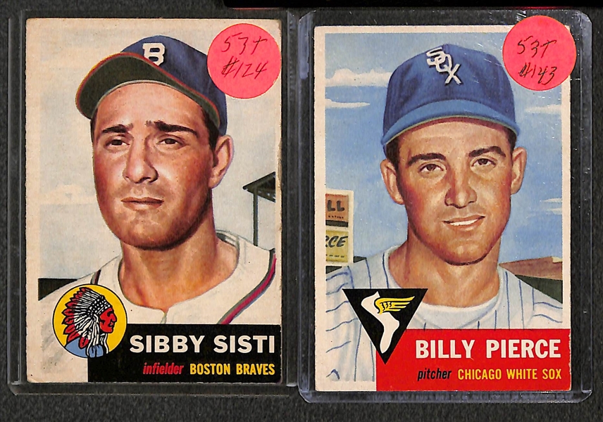 Lot of (19) 1953 Topps Baseball w. Ralph Kiner, Johnny Mize, Pee Wee Reese and Others