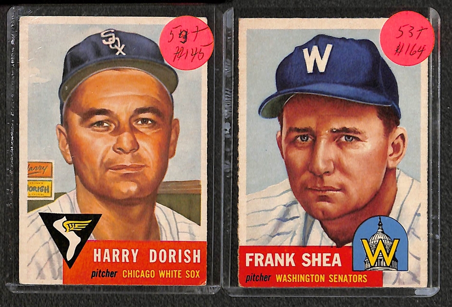 Lot of (19) 1953 Topps Baseball w. Ralph Kiner, Johnny Mize, Pee Wee Reese and Others