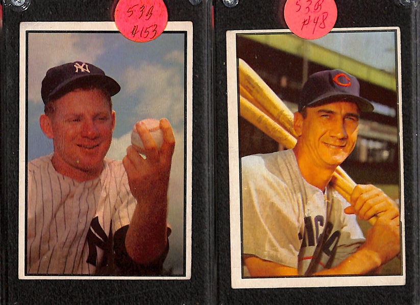 Lot of (25+) 1953 Bowman Baseball w. Whitey Ford, Stan Musial, Gil Hodges and Others.
