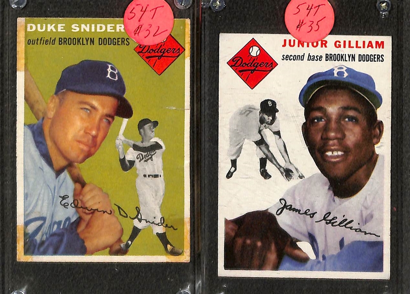 Lot of (17) 1954 Topps Baseball w. Billy Martin, Al Rosen, Dick Groat, Hoyt Wilhelm and Others