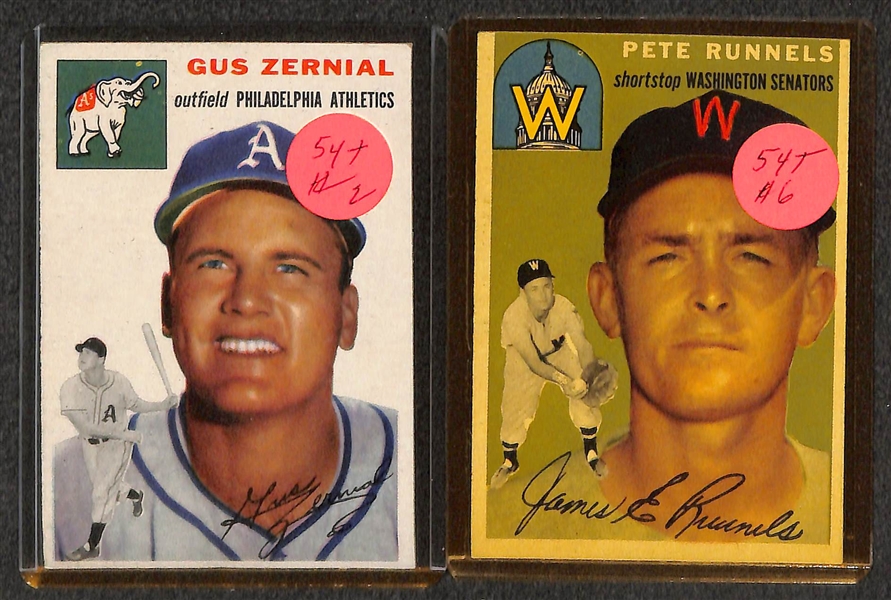 Lot of (17) 1954 Topps Baseball w. Billy Martin, Al Rosen, Dick Groat, Hoyt Wilhelm and Others