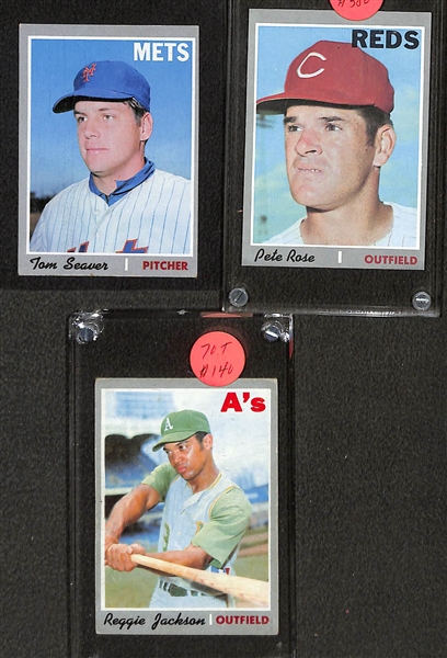Lot of (100+) 1970s Topps Baseball Cards w. Hank Aaron, Carl Yastrzemski, Mike Schmidt, and More
