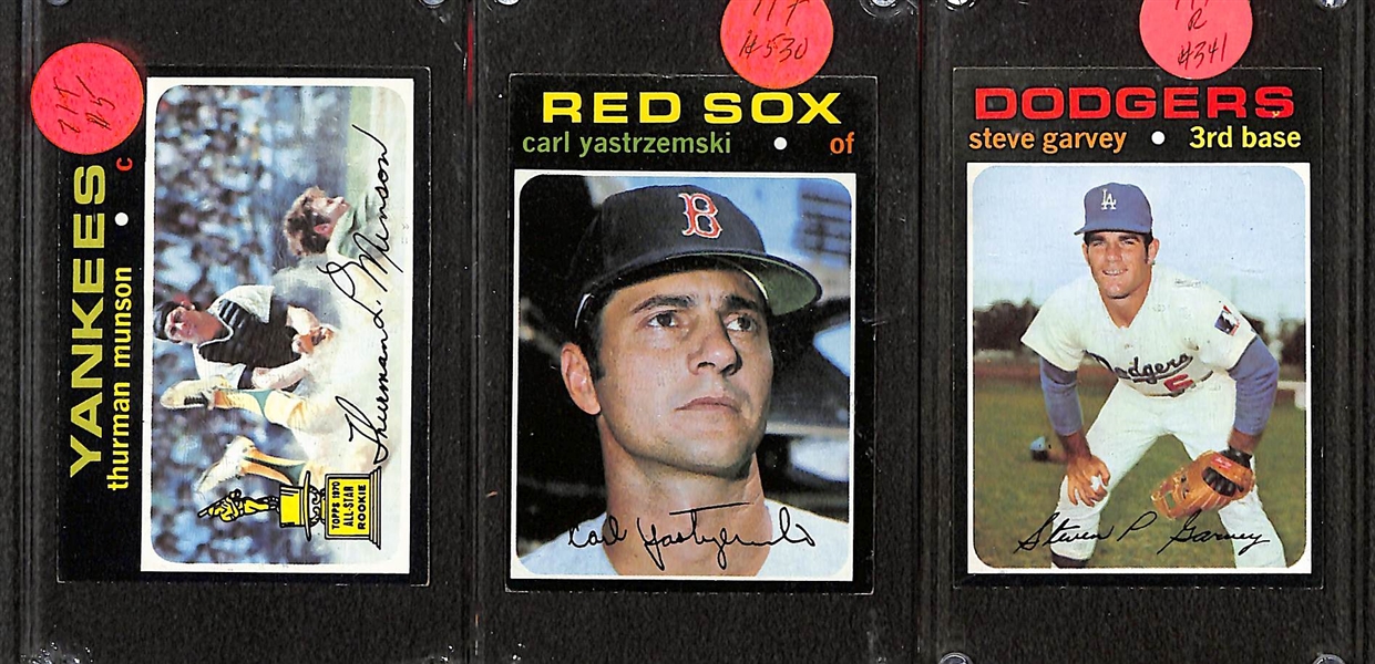 Lot of (100+) 1970s Topps Baseball Cards w. Hank Aaron, Carl Yastrzemski, Mike Schmidt, and More