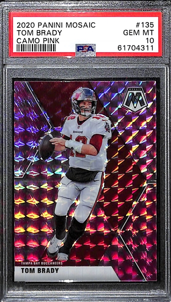 Lot Detail 2020 Panini Mosaic Tom Brady 135 Pink Camo Insert