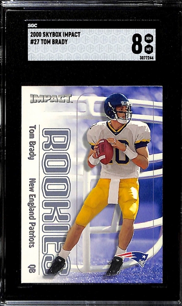 2000 Skybox Impact Tom Brady Rookie Card #27 Graded SGC 8