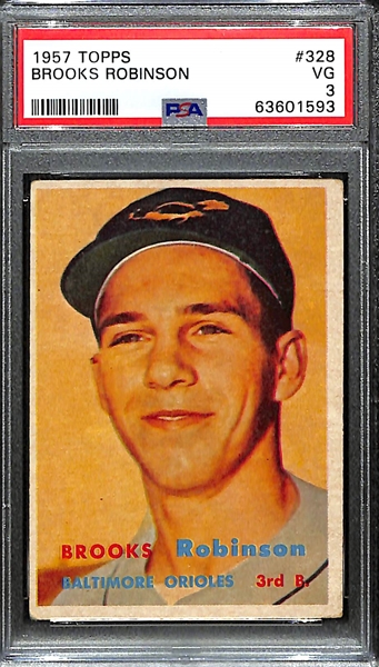 1957 Topps Brooks Robinson Rookie Card #328 Graded PSA 3 VG