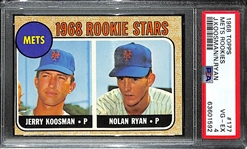 1968 Topps Mets Rookies #177 Nolan Ryan Graded Rookie Card PSA 4 VG-EX