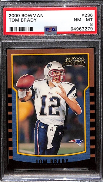 2000 Bowman Tom Brady Rookie Card #236 PSA 8