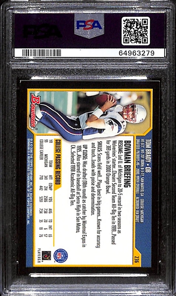 2000 Bowman Tom Brady Rookie Card #236 PSA 8