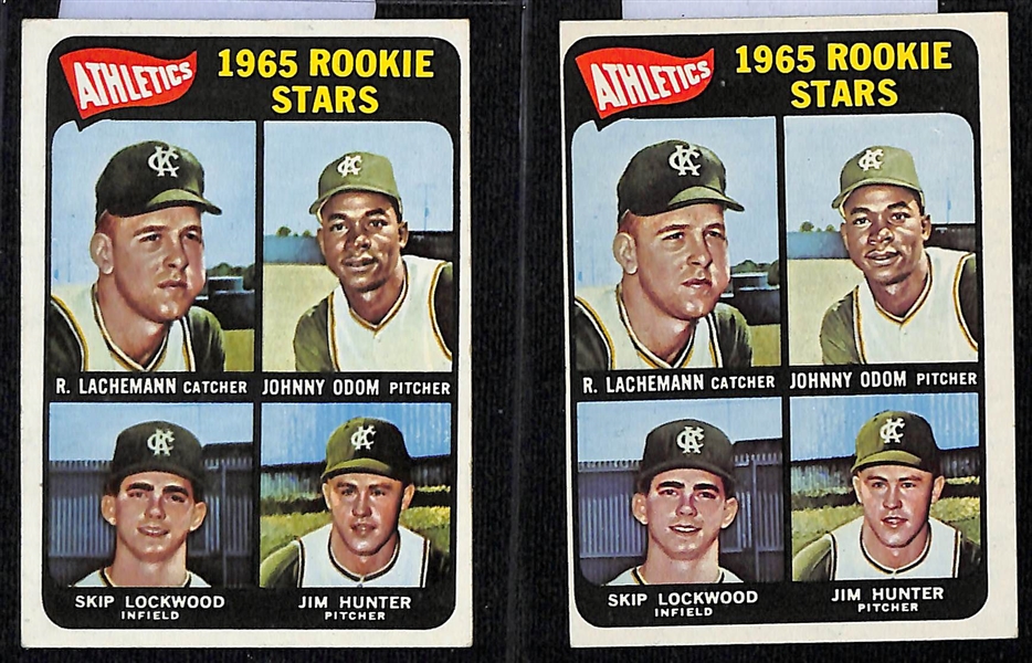 Lot of (80) 1965 Topps Baseball Cards w. Catfish Hunter Rookie Card x2