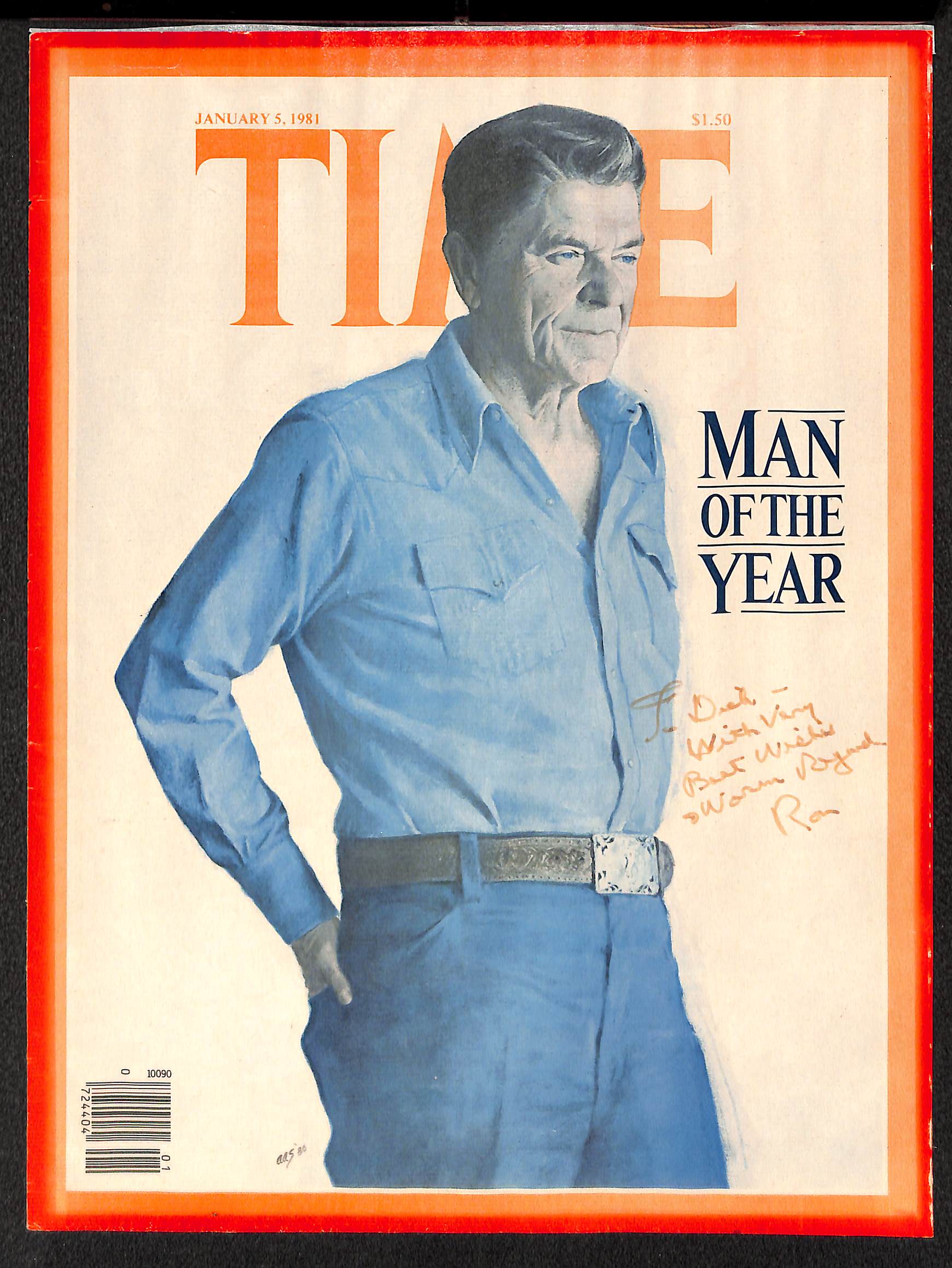 Lot Detail Ronald Reagan Signed Time Magazine "Man of the Year" Cover