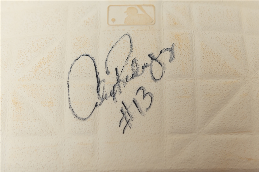 Alex Rodriguez Autographed Game Used Base From The Final Season of Yankee Stadium June 9th 2008 (Steiner COA)