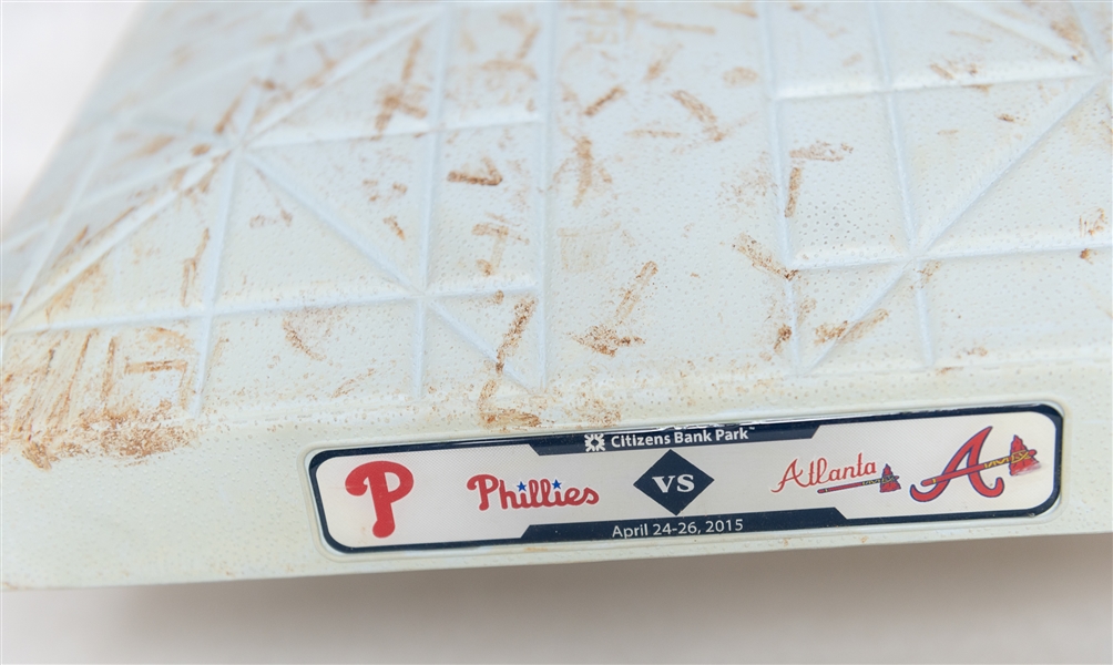 Lot of (3) Game Used Phillies Bases (MLB COA)