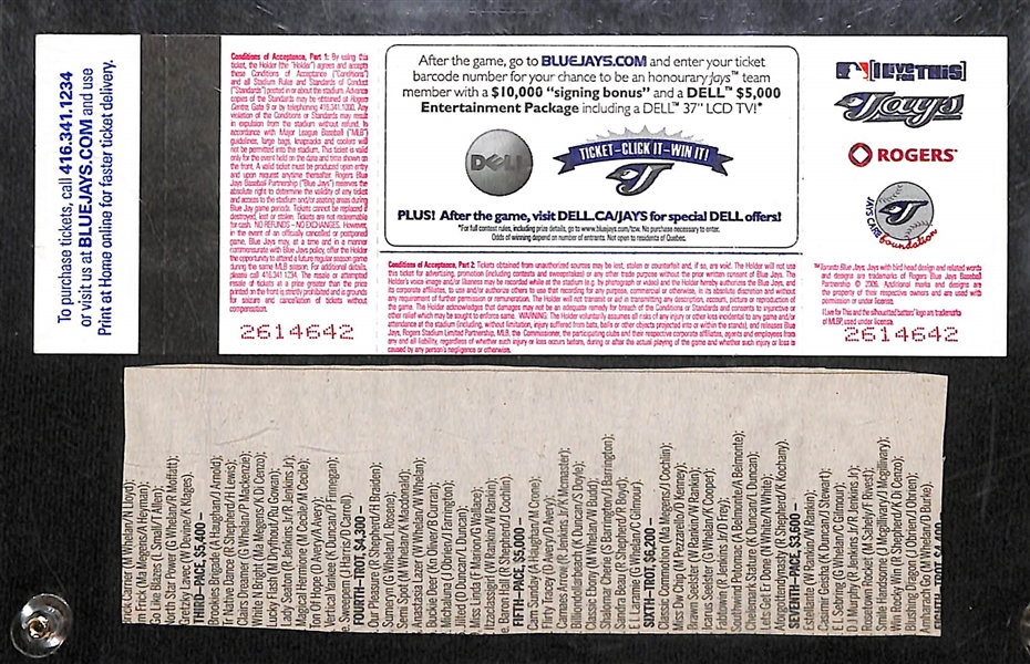 Roy Halladay Autographed Signed Game Ticket From 100th Career Win (JSA Auction Letter)