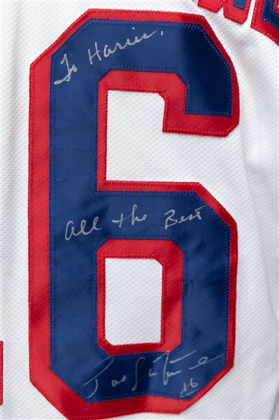 (2) Autographed Authentic Hockey Jerseys - Grant Fuhr & Pat LaFontaine (JSA Auction Letter)