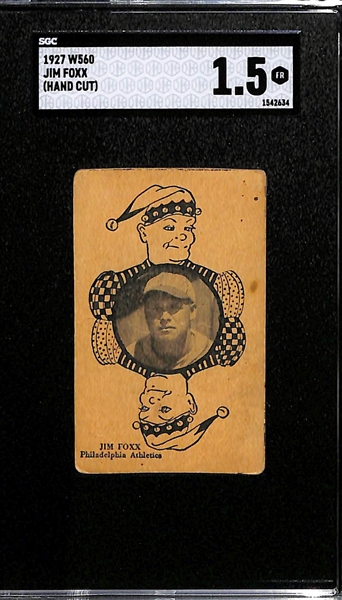 1927 W560 Jimmie Foxx (HOF) Hand Cut Card Graded SGC 1.5