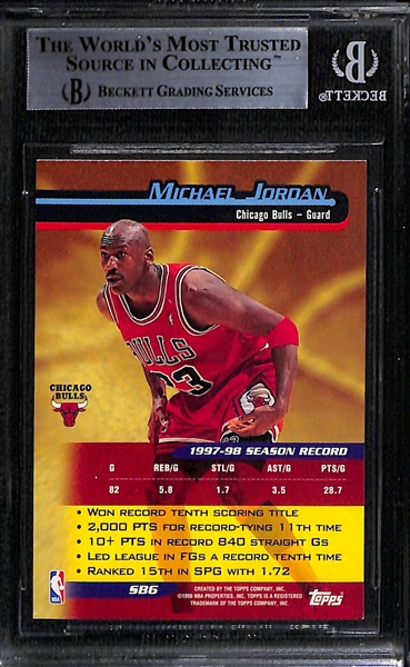 1998-99 Topps Seasons Best Michael Jordan Insert #SB6 Graded BGS 9 Mint