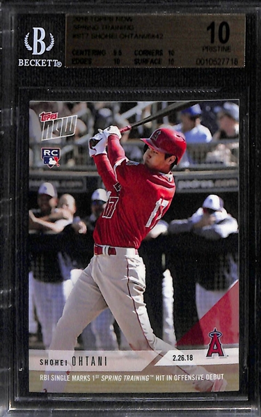 2018 Topps Now Spring Training Shoehei Ohtani Rookie Card #ST-7 Graded Rare BGS 10 Pristine!