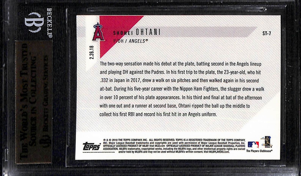 2018 Topps Now Spring Training Shoehei Ohtani Rookie Card #ST-7 Graded Rare BGS 10 Pristine!