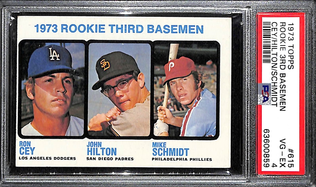 1973 Topps Mike Schmidt Rookie Card #615 Graded PSA 4 VG-EX