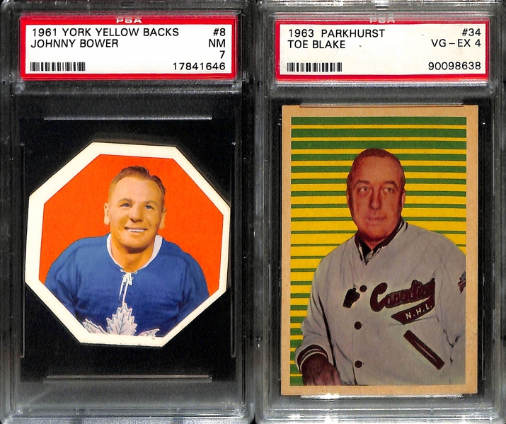 Lot of (6) Mostly 1960s Graded Hockey Cards w. Gordie Howe