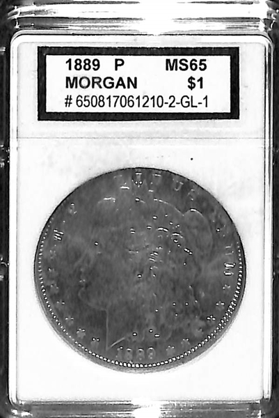 Lot of (4) Graded Morgan Silver Dollars (1887, 1887-S, 1889, 1889-O)