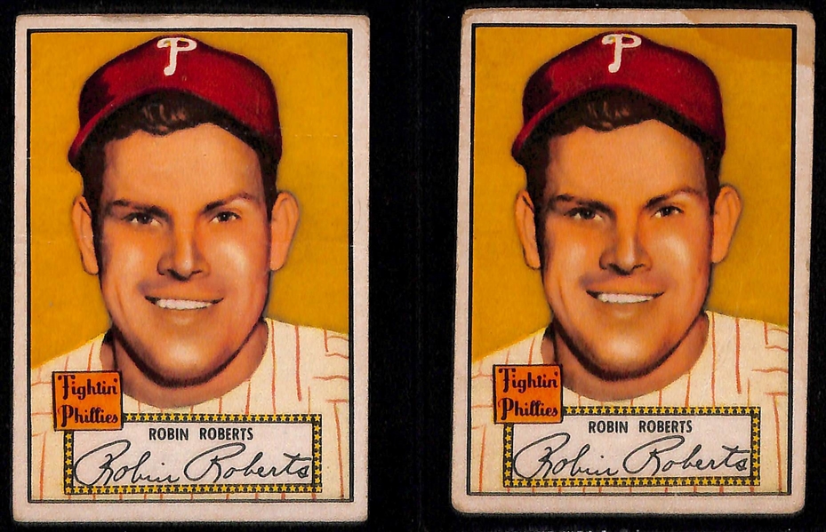Lot of (5) 1952 Topps Robin Roberts Baseball Cards