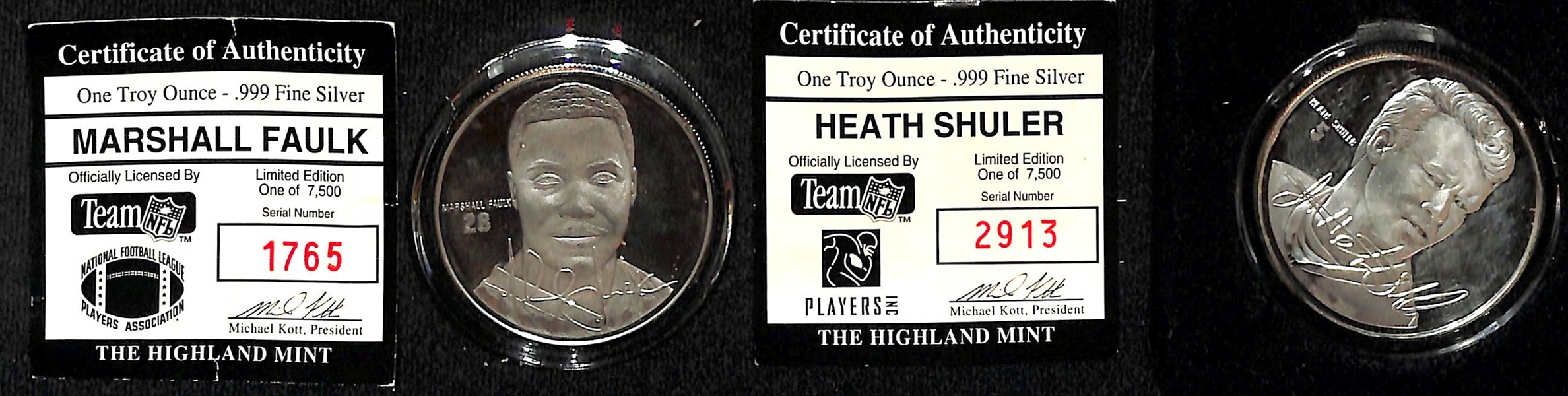 Lot of (9) 1 Troy Oz Sports Silver Coins w. Michael Jordan - Total of 8 Troy Ounces