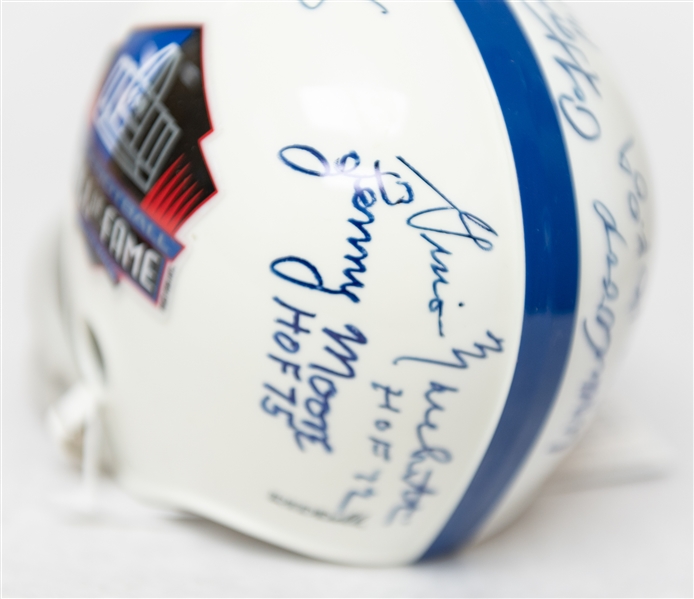 Lot of (2) Signed Mini Helmets - Joe Montana on Notre Dame (UDA COA) and HOF Mini Helmet w. Hornung, Wood, Bednarik, Berry, Moore, Marchetti (JSA)  
