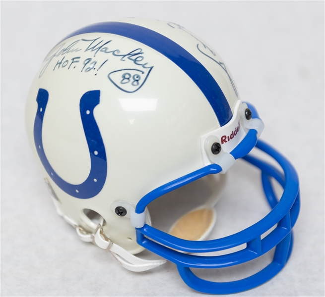 Johnny Unitas & John Mackey Dual Signed Baltimore Colts Mini Helmet (JSA Auction Letter)